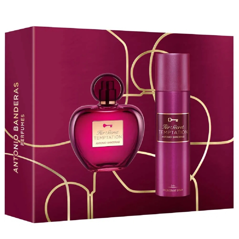 Kit Her Secret Temptation Antonio Banderas – Perfume Feminino 80ml + Desodorante Spray 150ml