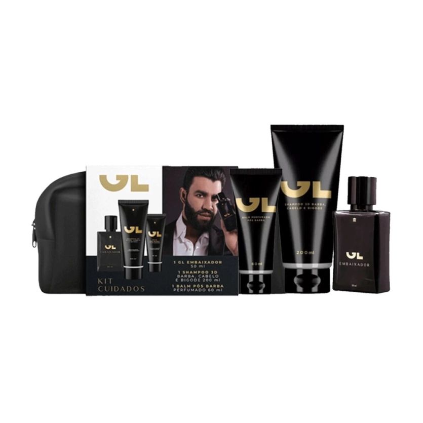 Gl embaixador coffret kit perfume 50ML + SHAMPOO 3D 200ML + BALM 60ML +