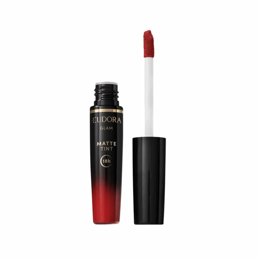 Eudora Glam Matte Tint Vermelho Radiante – Batom Líquido 4g