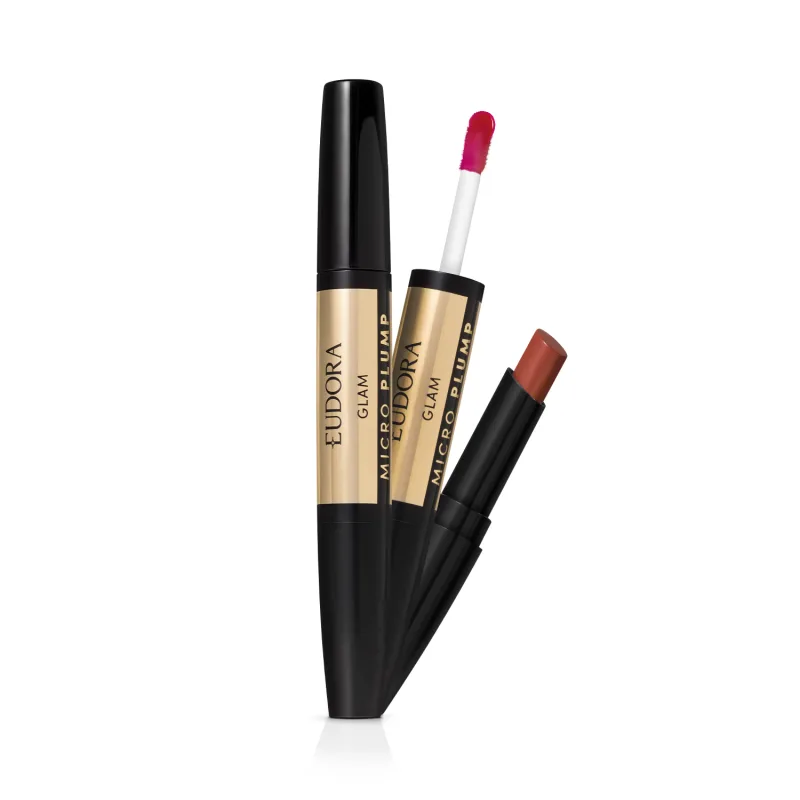 Eudora Glam Micro Plump Duo Terracota Retrô  – Batom