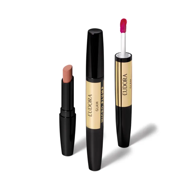 EUDORA GLAM MICRO PLUMP DUO AVELÃ MAGNÍFICO – BATOM 1,8G