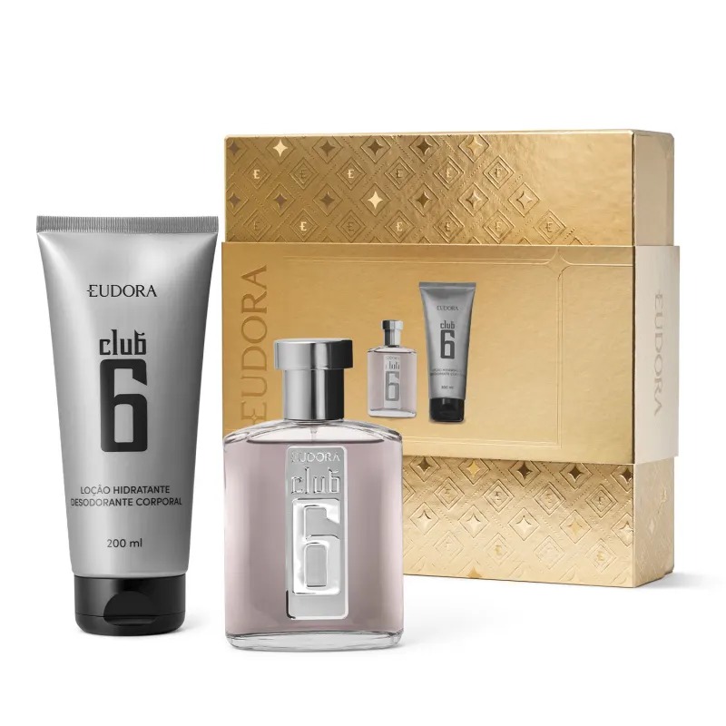 Eudora kit club 6 Deo Colônia 95ml+ Loç Desod corpo club 6 200ml – Perfume Masculino