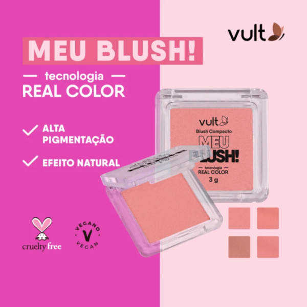 Vult Meu Blush! Rosa Perolado - Blush Compacto - 3g - Imagem 3