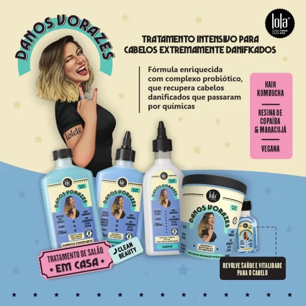 Lola Cosmetics Danos Vorazes - Máscara de Reparação 450g - Imagem 3
