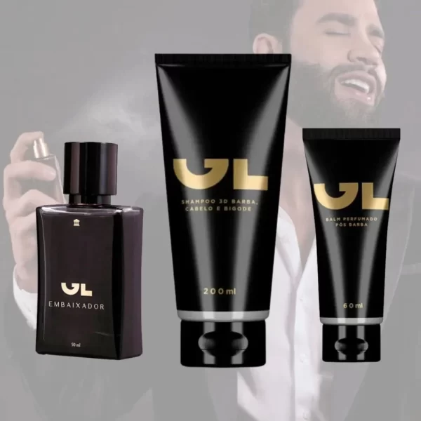 Gl embaixador coffret kit perfume 50ML + SHAMPOO 3D 200ML + BALM 60ML + - Imagem 3