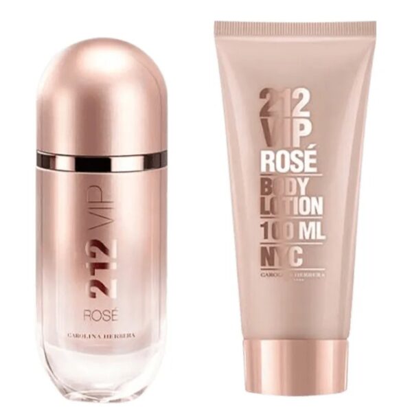 Kit 212 VIP Rosé Carolina Herrera Eau de Parfum 80ml + Body Lotion 100ml - Imagem 2